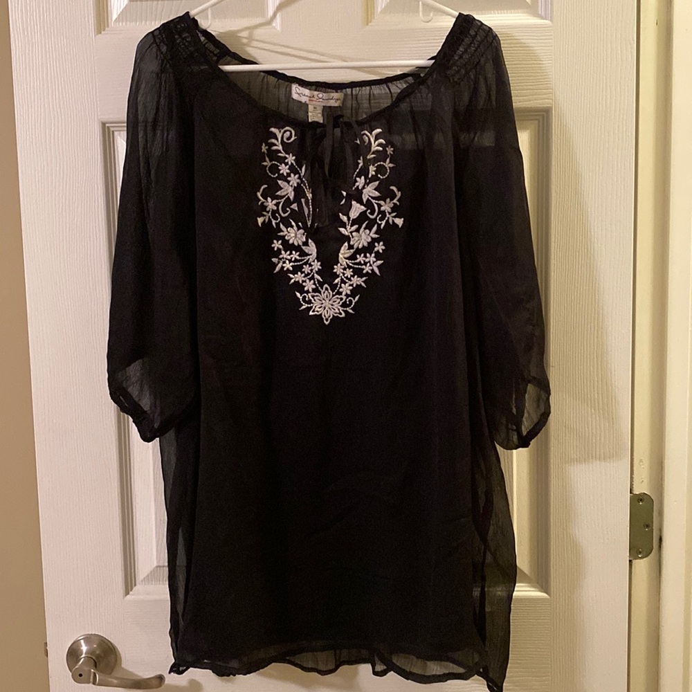 Black Sheer Top